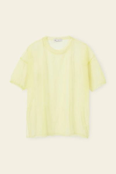 Mansur Gavriel Sheer Nylon Short Sleeve Crewneck In Sun