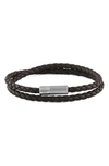 Tateossian Pop Rigato Braided Leather Bracelet In Brown