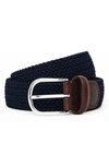 Anderson's Men's Woven Stretch Belt In Navy