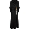 PETER PILOTTO BLACK EMBELLISHED SATIN GOWN
