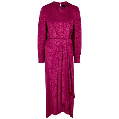 Isabel Marant Romina Fuchsia Jacquard Midi Dress In Purple | ModeSens