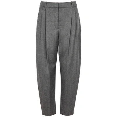 Stella Mccartney Grey Tapered Wool Trousers In Gray