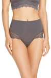 Spanx Undie-tectable Lace Hipster Panties In Chrome Grey