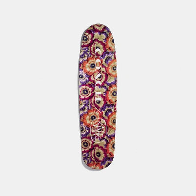 Coach Skateboard With Kaffe Fassett Print In Orange/purple