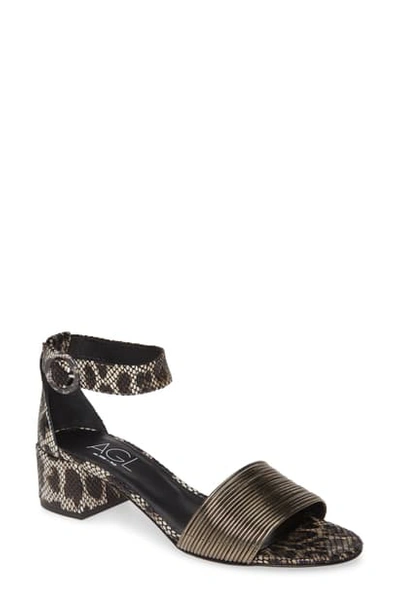 Agl Attilio Giusti Leombruni Ankle Strap Sandal In Animal/ Metallic