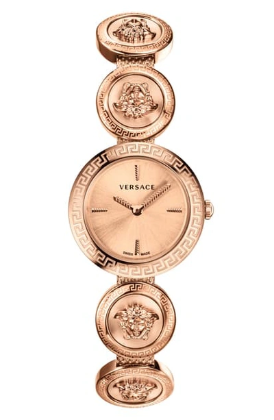 Versace Medusa Stud Icon Bracelet Watch, 28mm In Rose Gold