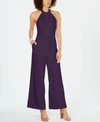 JULIA JORDAN TWIST-FRONT HALTER JUMPSUIT