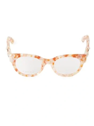 Gucci 48mm Cat Eye Optical Glasses In Beige