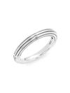 LAGOS SIGNATURE CAVIAR STERLING SILVER BAND RING,0400010715256