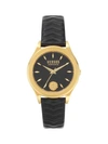 VERSUS GOLDTONE STAINLESS STEEL & LEATHER-STRAP WATCH