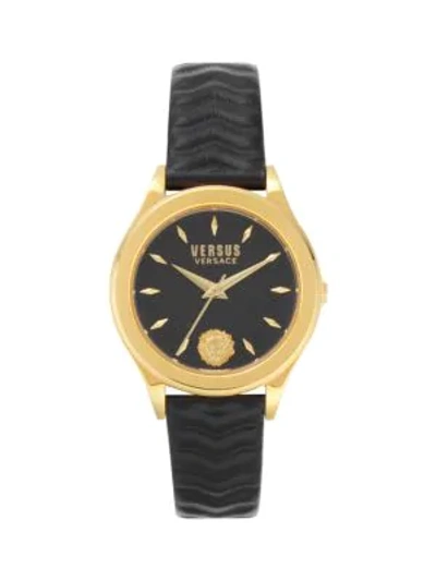 Versus Goldtone Stainless Steel & Leather-strap Watch