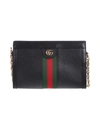 Gucci Black Suede Small Ophidia Chain Bag In Nero