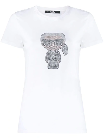 Karl Lagerfeld Organic Cotton Ikonic Karl T-shirt In White