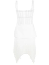 DION LEE DION LEE PLEATED MINI DRESS - 白色