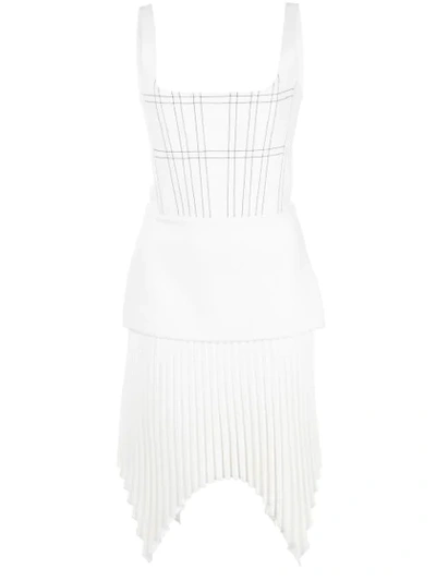 Dion Lee Pleated Mini Dress In White