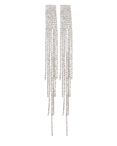 Amber Sceats Jessica Crystal Fringe Earrings In Silver