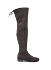 Stuart Weitzman 'lowland' Stretch Suede Thigh High Boots In Grey