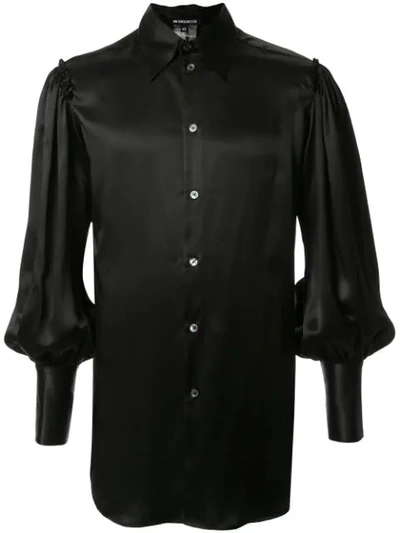 Ann Demeulemeester Balloon Sleeved Silk Shirt In Black