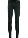 7 FOR ALL MANKIND LOW RISE COATED SKINNY TROUSERS