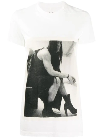 Rick Owens Drkshdw Photographic Print T-shirt In White