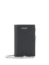 SAINT LAURENT EMBOSSED LOGO CHAIN WALLET