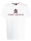 TOMMY HILFIGER TOMMY HILFIGER LOGO EMBROIDERED T-SHIRT - 白色