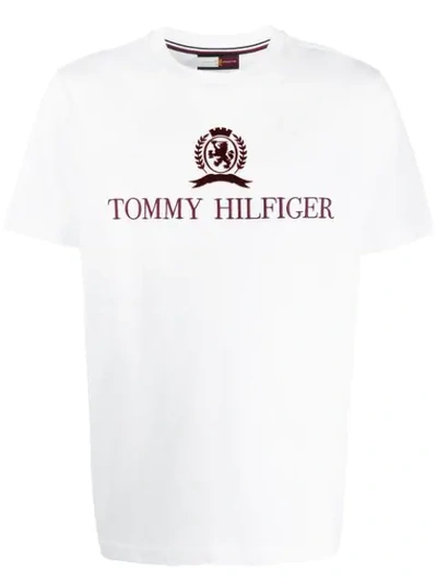 Tommy Hilfiger Logo Embroidered T-shirt - 白色 In White