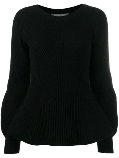 Alberta Ferretti Puff Sleeve Sweater - 黑色 In Black