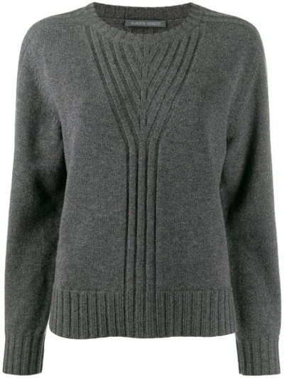 Alberta Ferretti Ribbed Knit Detail Sweater - 灰色 In Grey