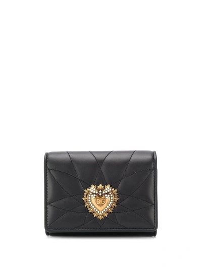 Dolce & Gabbana Devotion Small Continental Wallet In Black