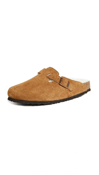 Birkenstock Boston Shearling Sandals In Neutrals