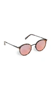 Le Specs Tornado Sunglasses In Milky Tort/coral Mirror