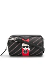 KARL LAGERFELD STRIPED MINI BARREL BAG