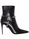 BALMAIN ORA 95MM HARNESS ANKLE BOOTS