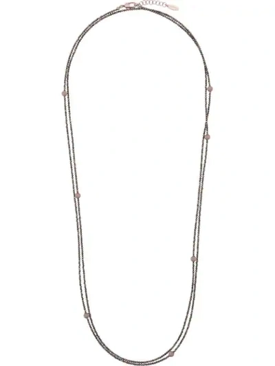 Brunello Cucinelli Double Strand Necklace In Grey