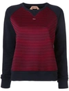 N°21 Nº21 PRINTED LOGO STRIPED SWEATSHIRT - 蓝色