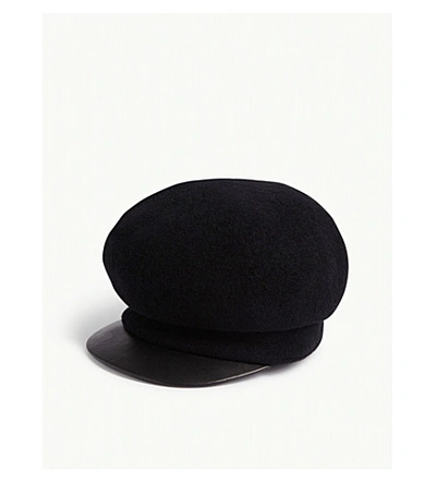 Y's Wool Peaked Beret In Black