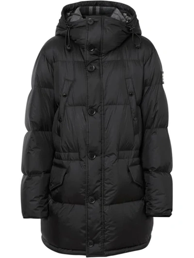 Burberry Lockwood Longline Puffer Jacket In Black