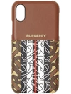 BURBERRY LEATHER AND MONOGRAM STRIPE E