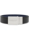 BURBERRY REVERSIBLE PLAQUE BUCKLE GRAINY LEATHER BELT