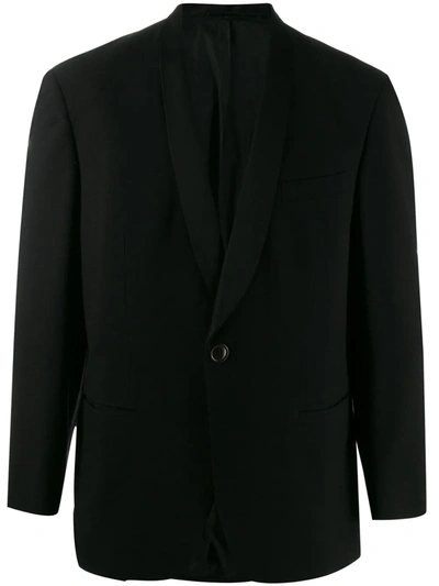 Pre-owned A.n.g.e.l.o. Vintage Cult 1970's Shawl Lapel Blazer In Black