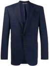 Canali Wool Single Breasted Blazer In Blue