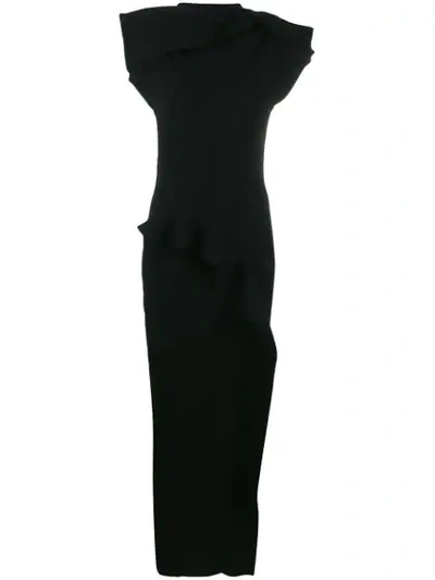 Rick Owens Ruffles Fitted Dress - 黑色 In Black