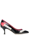 Dolce & Gabbana Dg Love Logo Print Décolleté Shiny Leather Black Woman In Black