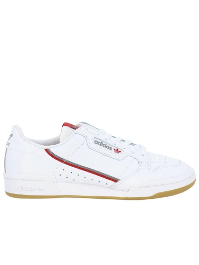 Adidas Originals 80 Sneakers In Leather With Holes And Logo In White