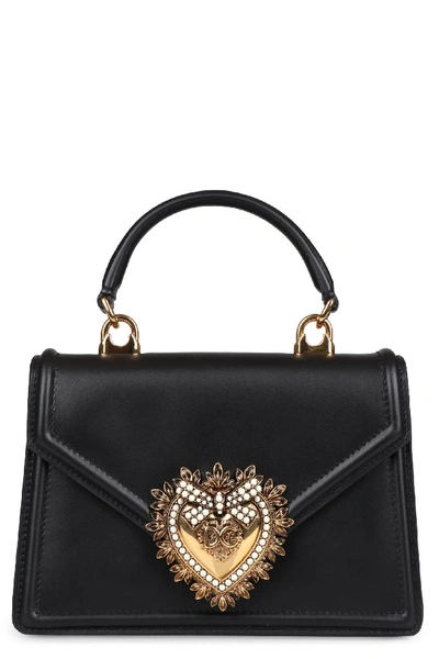 Dolce & Gabbana Devotion Leather Mini-bag In Black