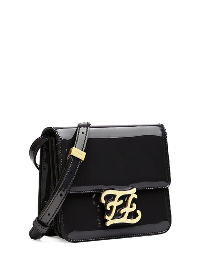 Fendi Karligraphy Shoulder Bag In Black