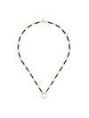 FOUNDRAE 18KT GOLD ONYX ELEMENT OPEN CHAIN NECKLACE