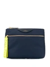 ANYA HINDMARCH ANYA HINDMARCH LOGO EMBOSSED POUCH - 蓝色