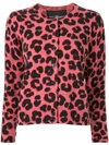 MARC JACOBS LEOPARD PRINT KNITTED CARDIGAN